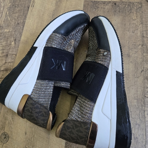 Michael Kors Womens 7m Black and Brown Slip-On Sneakers - Picture 7 of 11